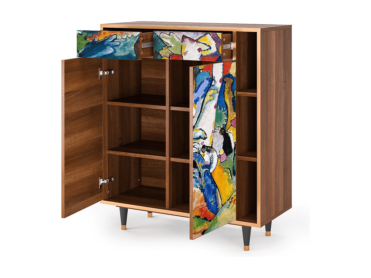 Kredens - 96х110х41 cm - BS6 - Improvisation 26  , Orzech