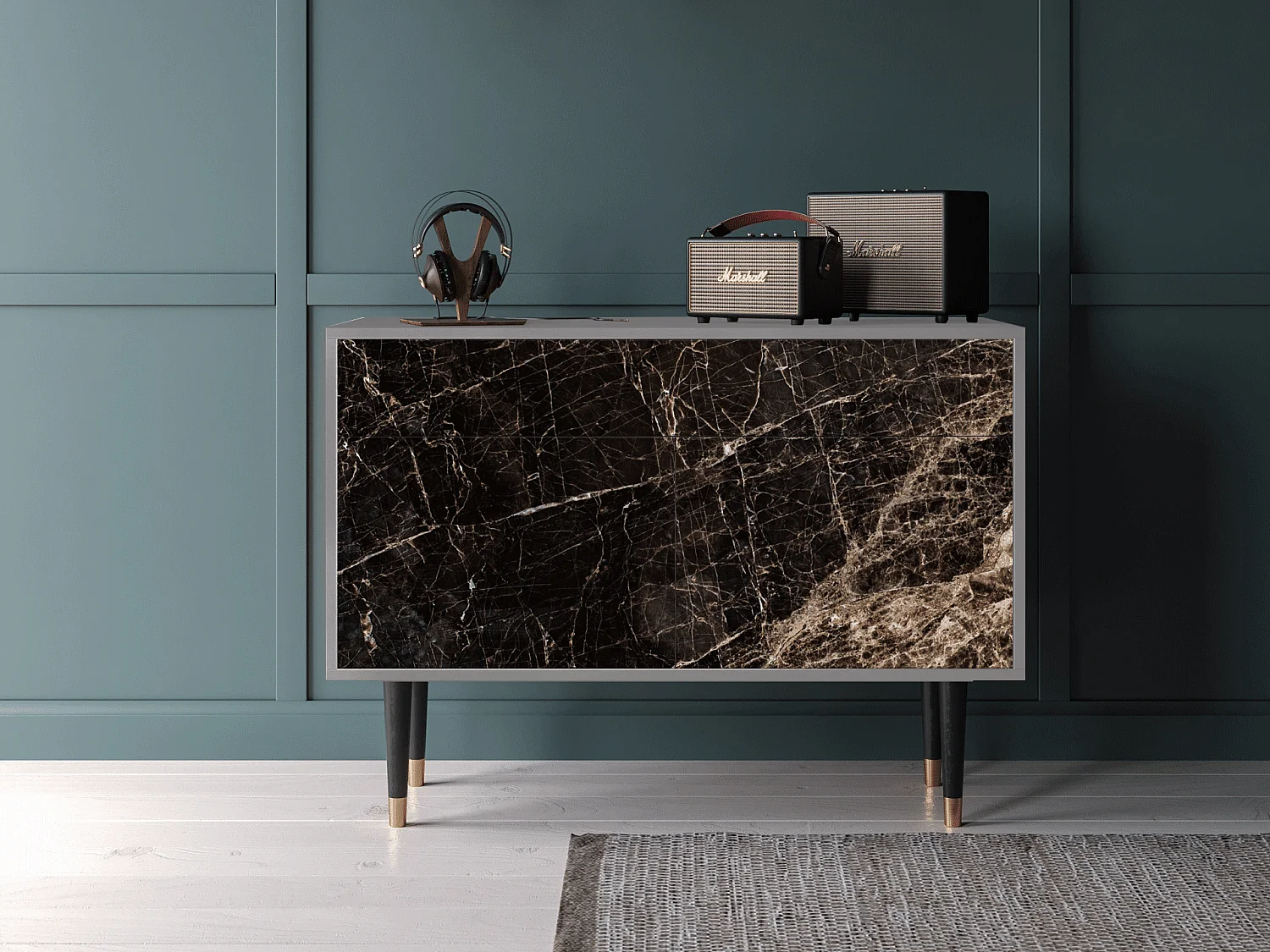 Credenza - 115x85x48 cm - BS4 - Night Abyss, Grigio