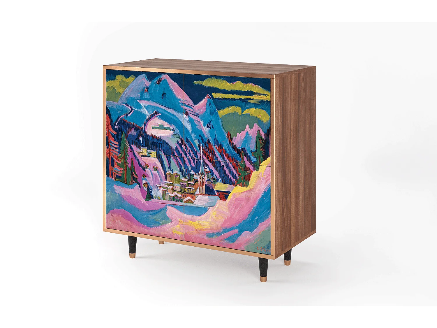 Kredens - 94x96x48 cm - BS3 - Davos Winter, Orzech