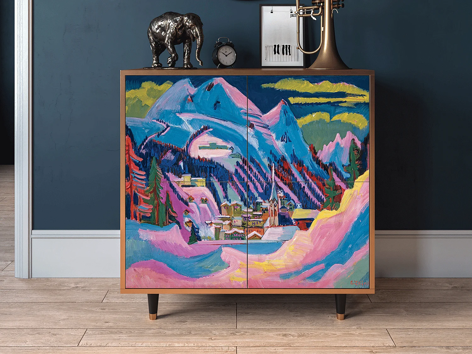 Dressoir - 94x96x48 cm - BS3 - Davos Winter, Walnoot