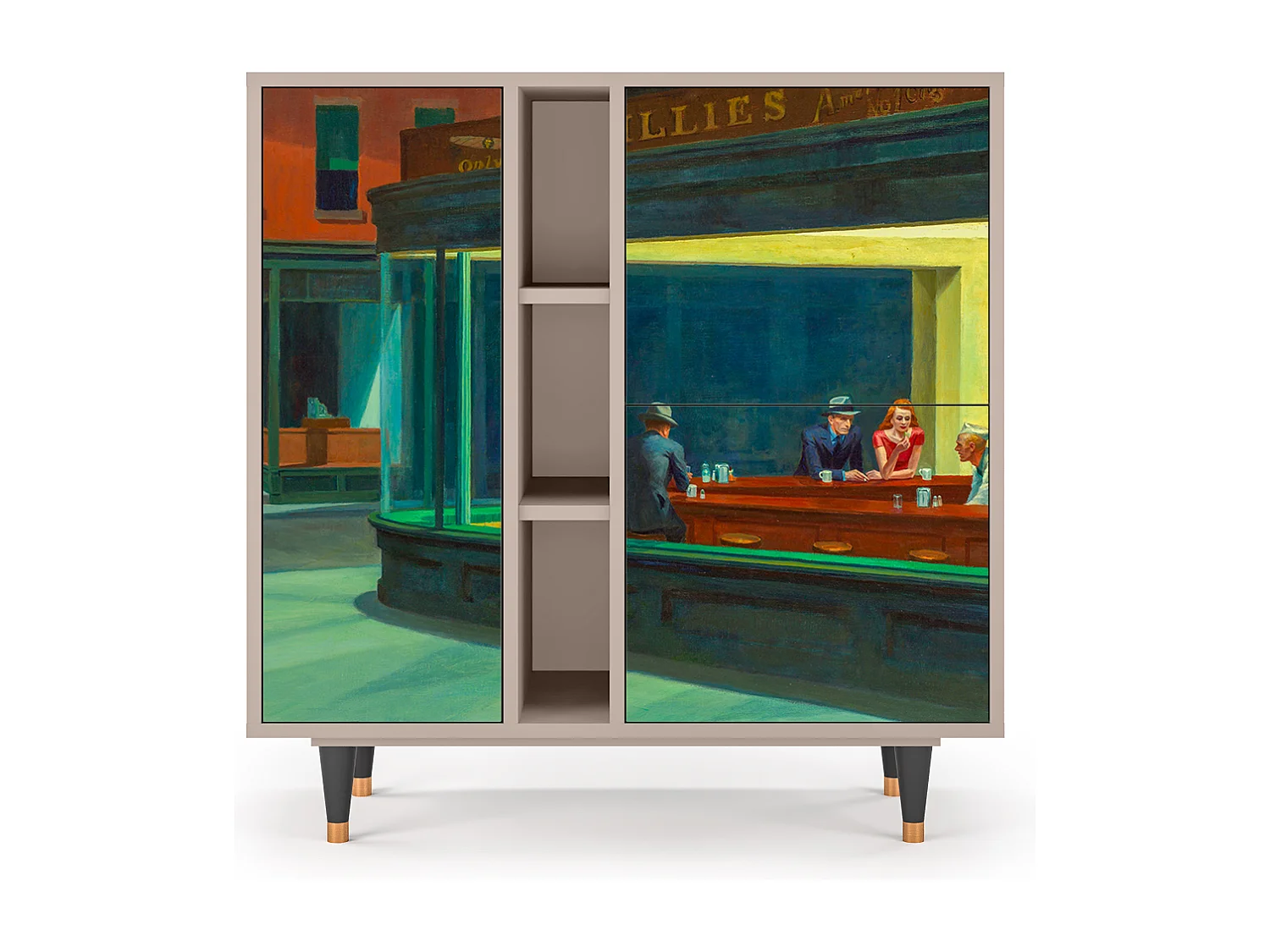 Aparador - 94х96х41 cm - BS5 - Nighthawks by Hopper, Latte