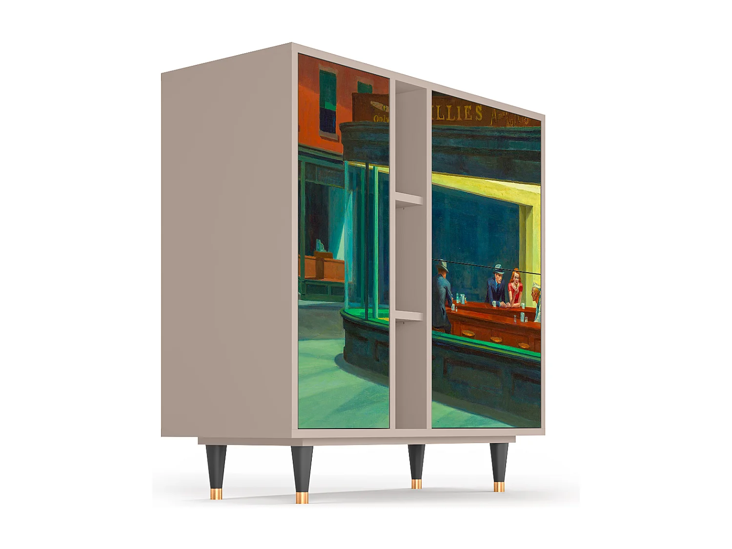 Aparador - 94х96х41 cm - BS5 - Nighthawks by Hopper, Latte