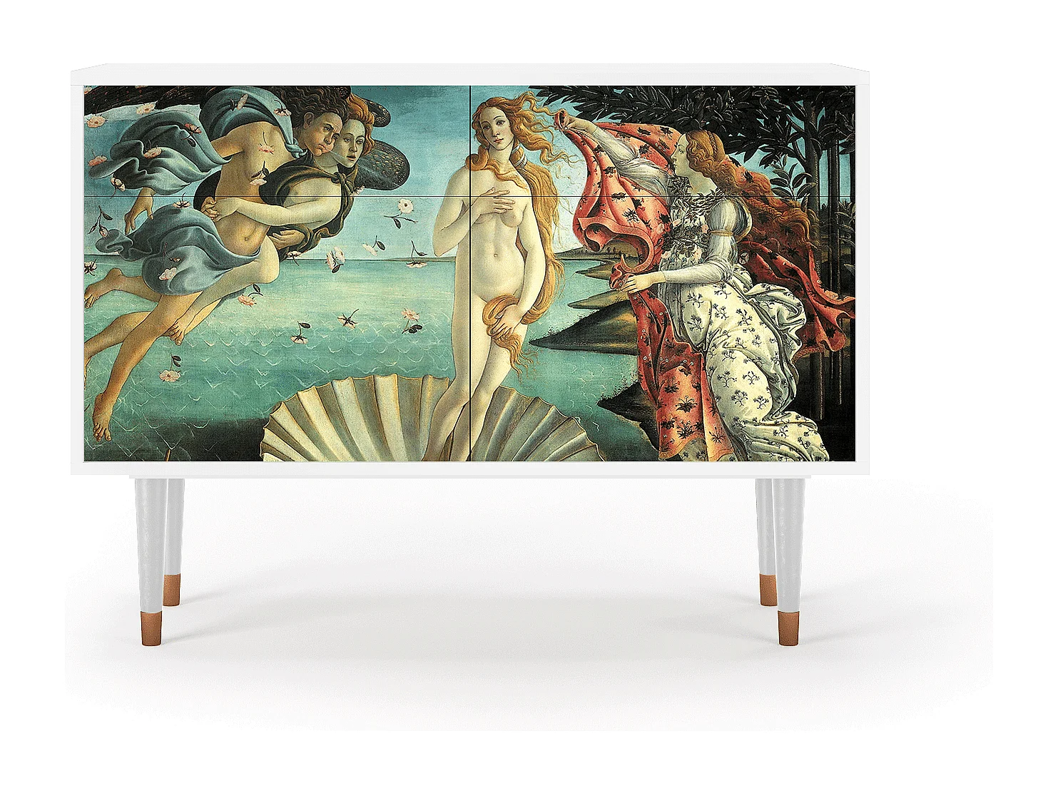 Kredens - 115x85x48 cm - BS4 - The Birth of Venus, Biały