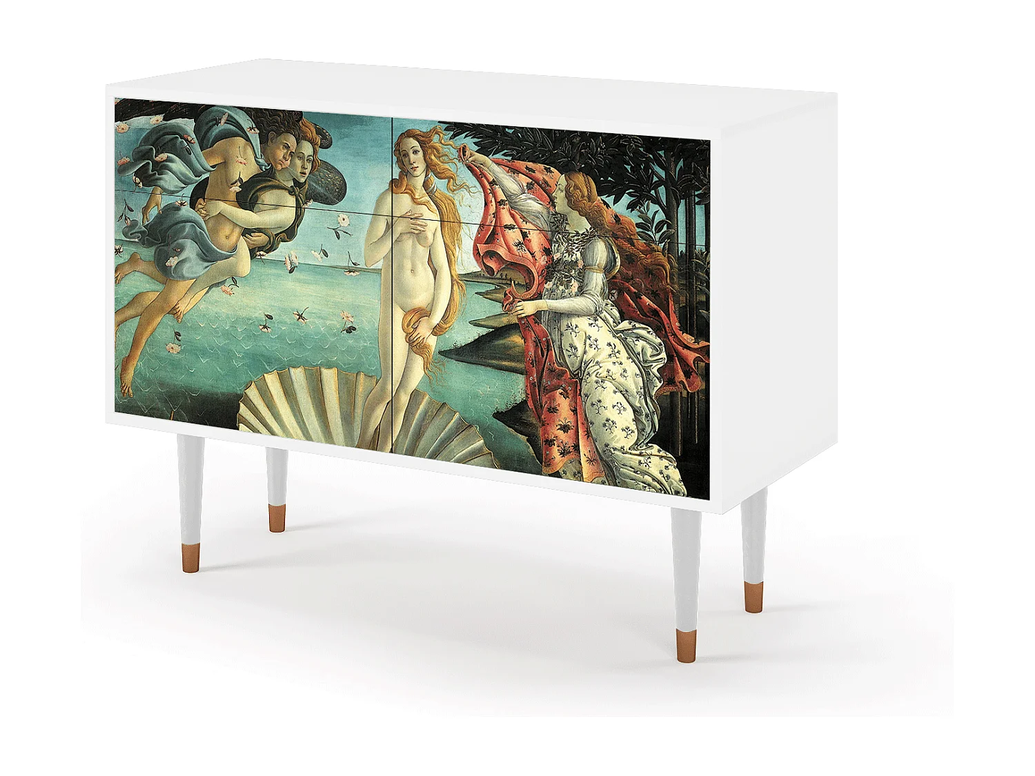 Kredens - 115x85x48 cm - BS4 - The Birth of Venus, Biały