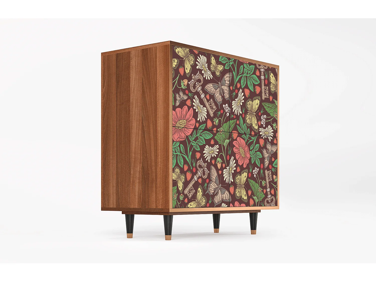 Buffet - 94x96x48 cm - BS3 - Alice in Wonderland, Noyer