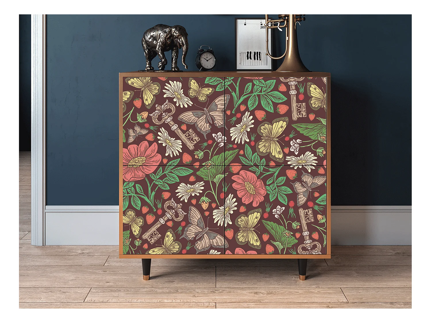 Kredens - 94x96x48 cm - BS3 - Alice in Wonderland, Orzech