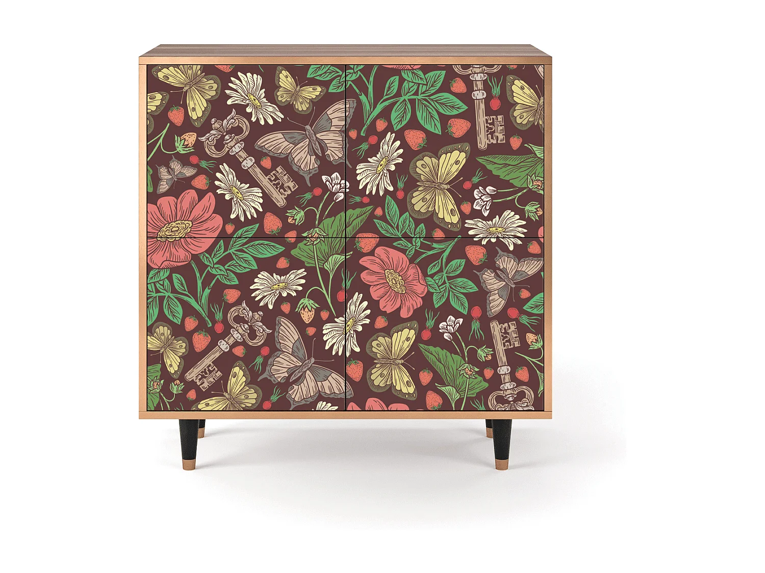 Buffet - 94x96x48 cm - BS3 - Alice in Wonderland, Noyer