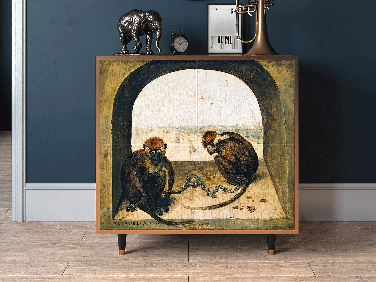 Buffet - 94x96x48 cm - BS3 - Two Monkeys, Noyer