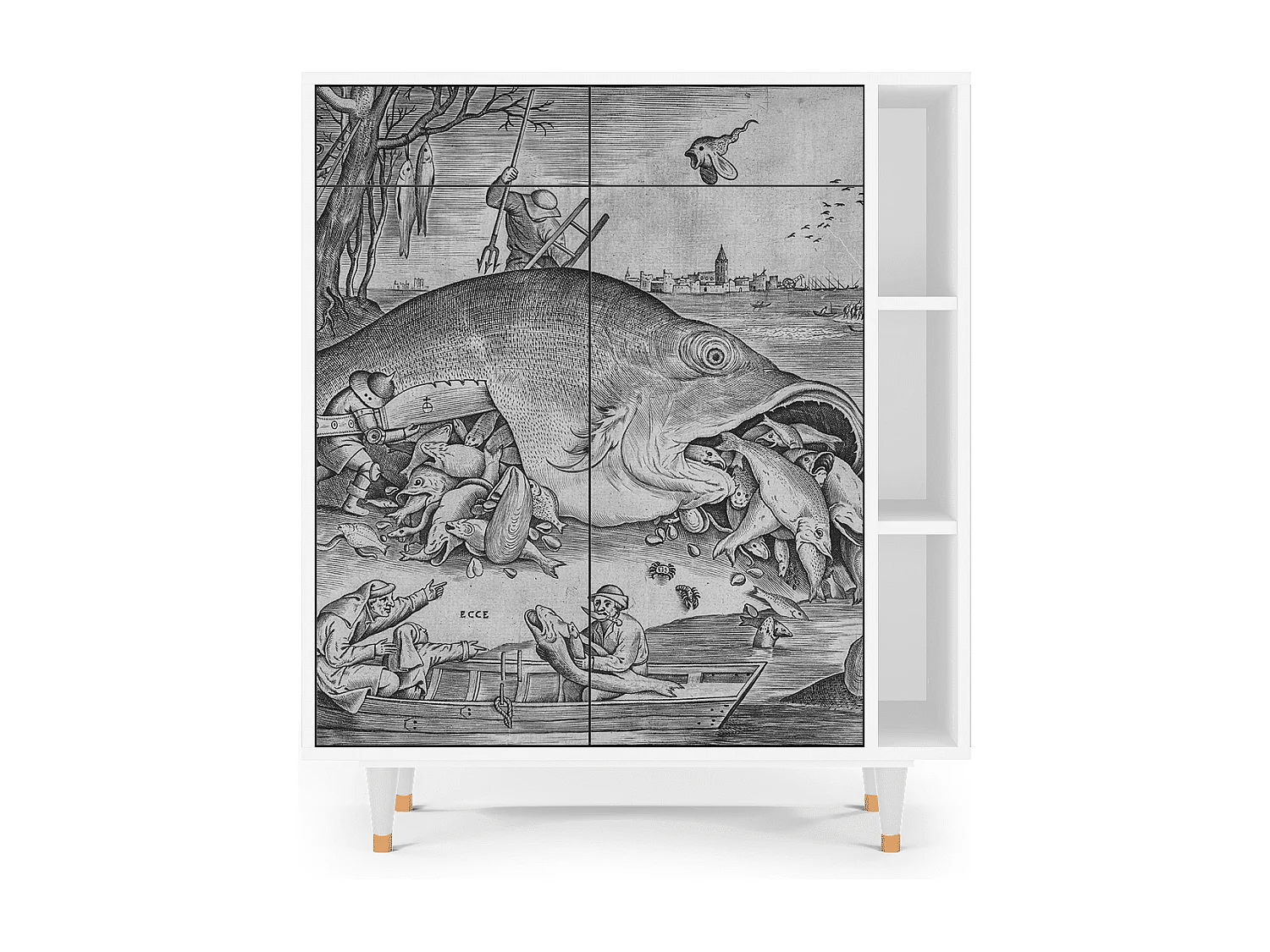 Aparador - 96х110х41 cm - BS6 - Big Fish Eat Little, Branco