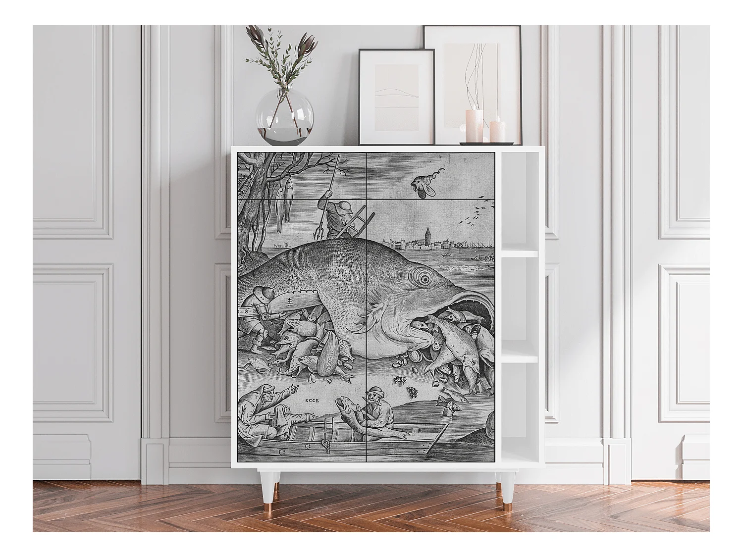 Buffet - 96х110х41 cm - BS6 - Big Fish Eat Little, Blanc