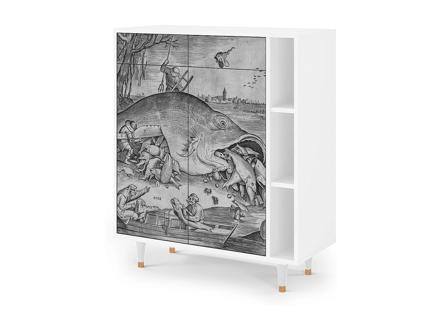 Aparador - 96х110х41 cm - BS6 - Big Fish Eat Little, Blanco