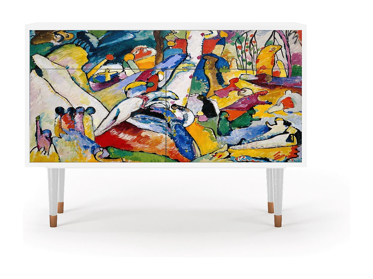 Kredens - 115x85x48 cm - BS4 - Improvisation 26  , Biały