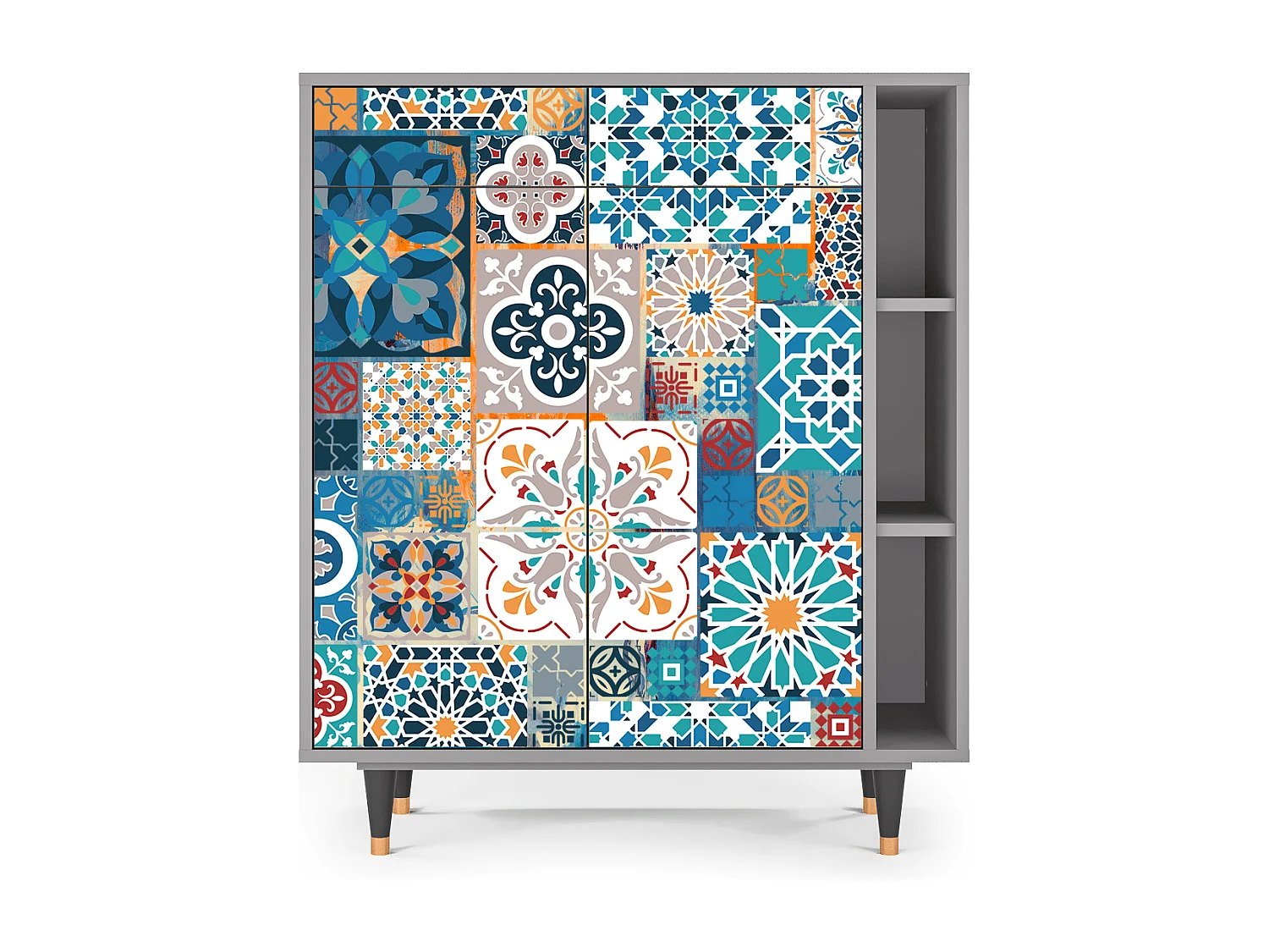 Aparador - 96х110х41 cm - BS6 - Moroccan Market, Cinza