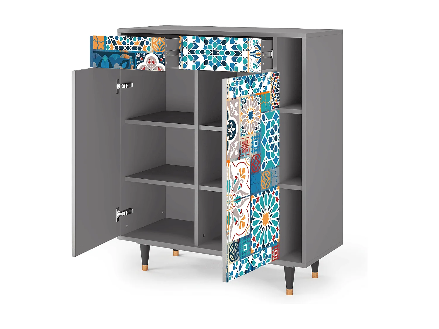 Aparador - 96х110х41 cm - BS6 - Moroccan Market, Cinza