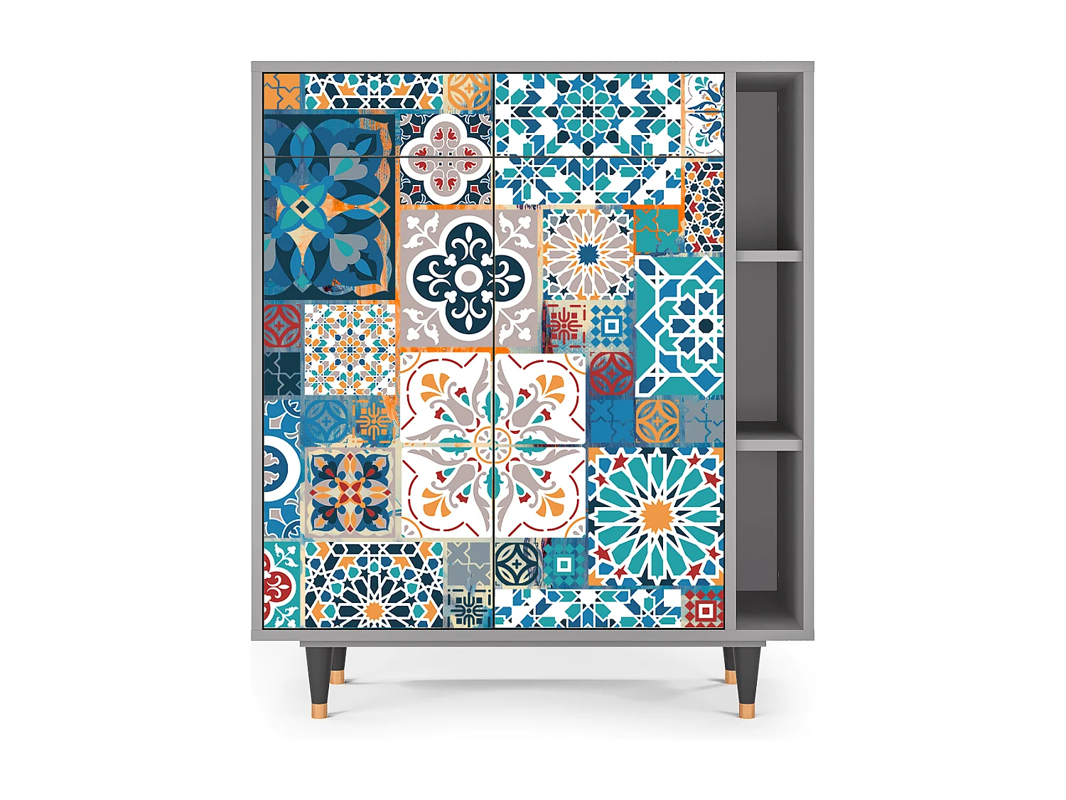 Aparador - 96х110х41 cm - BS6 - Moroccan Market, Cinza