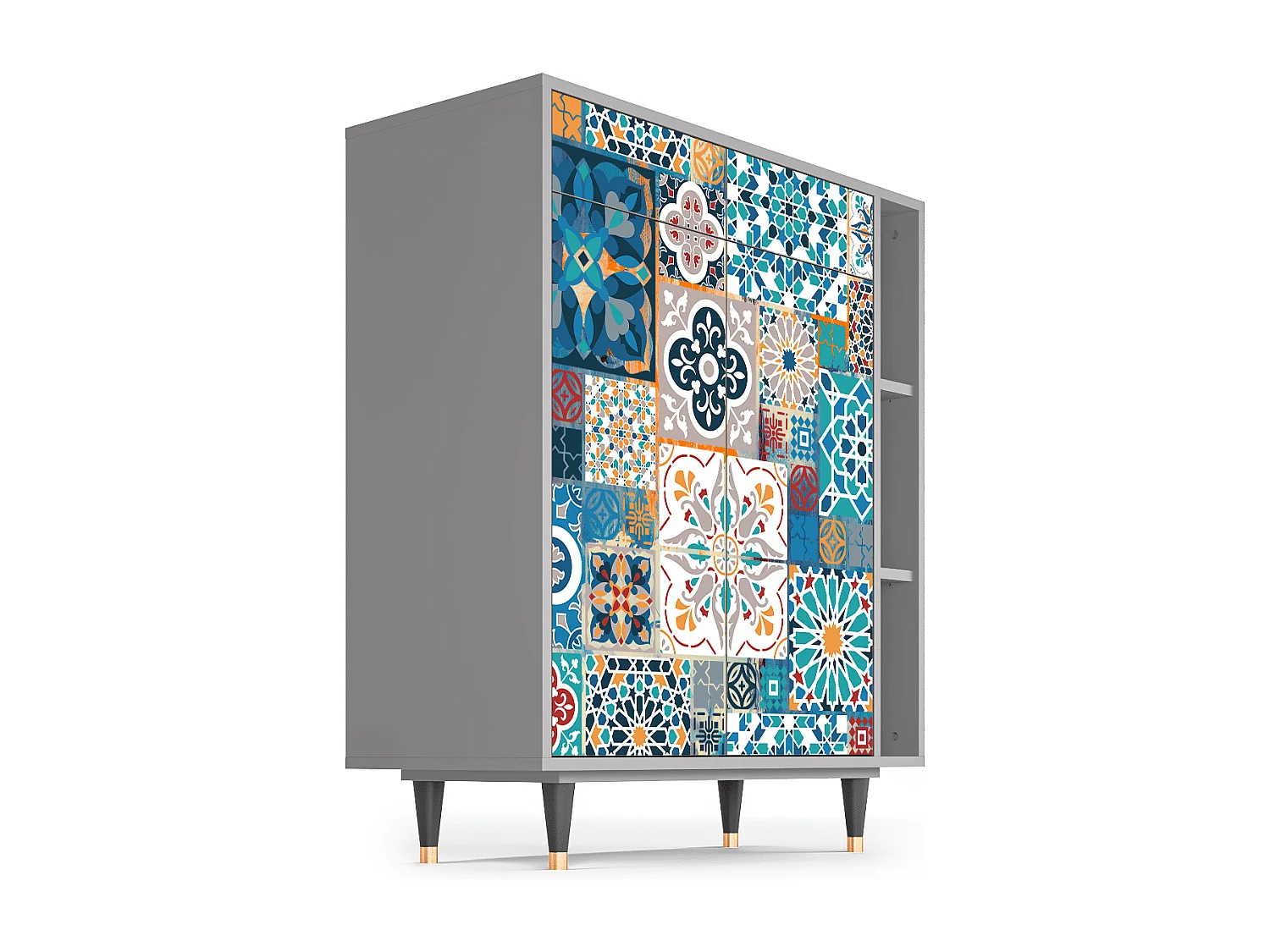 Aparador - 96х110х41 cm - BS6 - Moroccan Market, Cinza