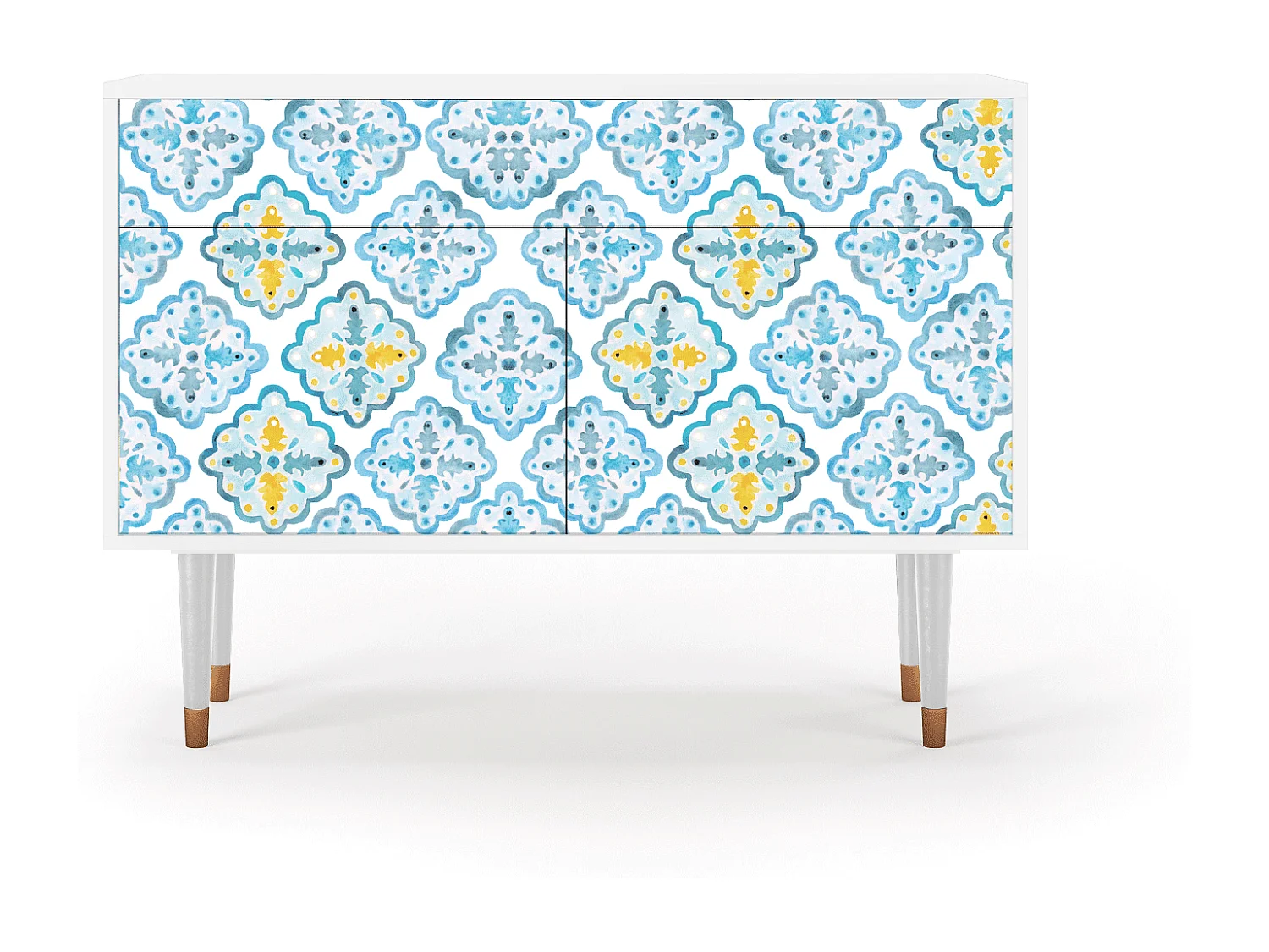 Kredens - 115x85x48 cm - BS4 - Portugese tiles, Biały