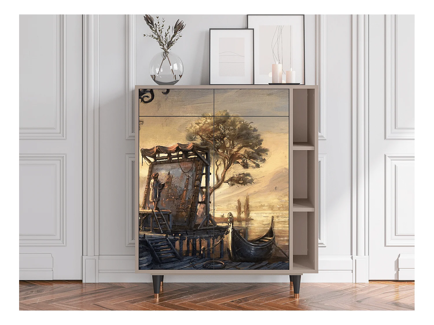 Credenza - 96х110х41 cm - BS6 - Venice, Latte