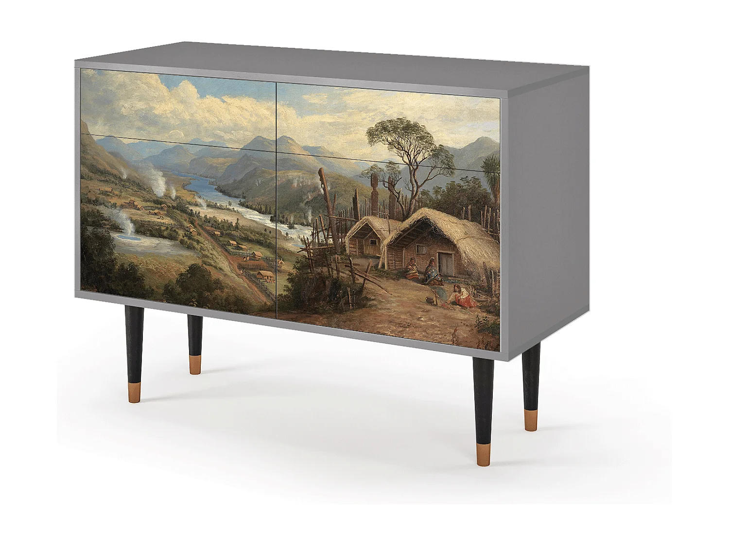 Buffet - 115x85x48 cm - BS4 - View Across the Plains , Gris