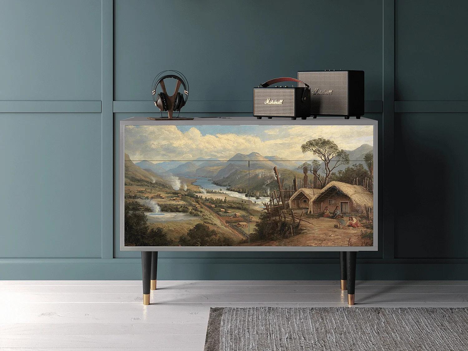 Credenza - 115x85x48 cm - BS4 - View Across the Plains , Grigio