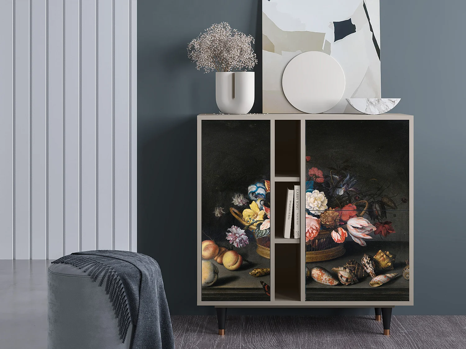 Sideboard - 94х96х41 cm - BS5 - Still Life with Flowers, Sand