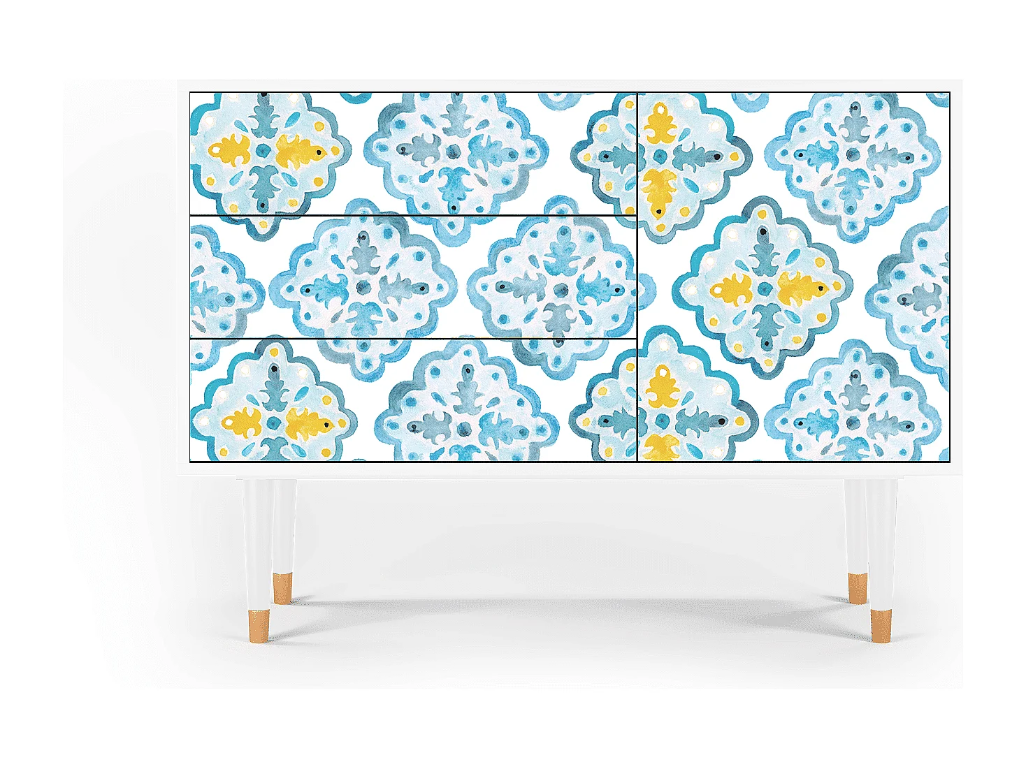 Kredens - 115х84х41 cm - S3 - Portugese tiles, Biały