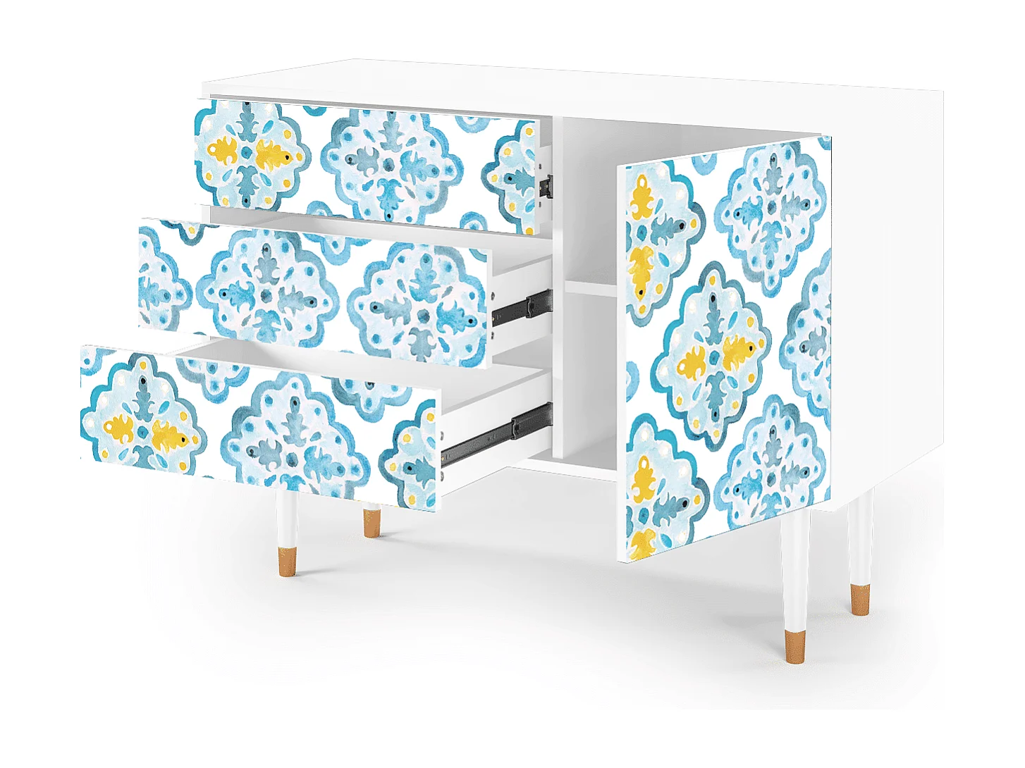 Kredens - 115х84х41 cm - S3 - Portugese tiles, Biały