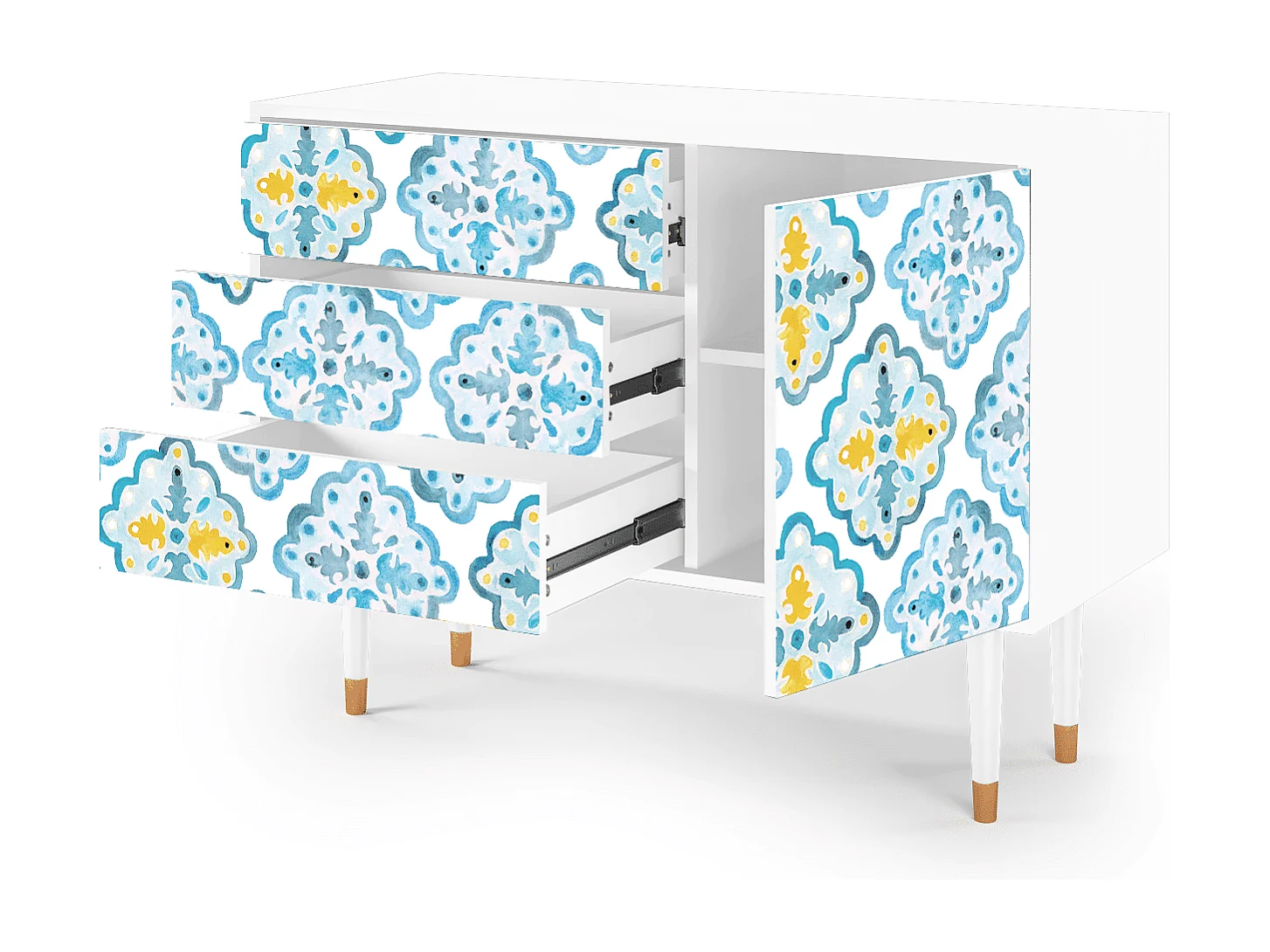 Kredens - 115х84х41 cm - S3 - Portugese tiles, Biały