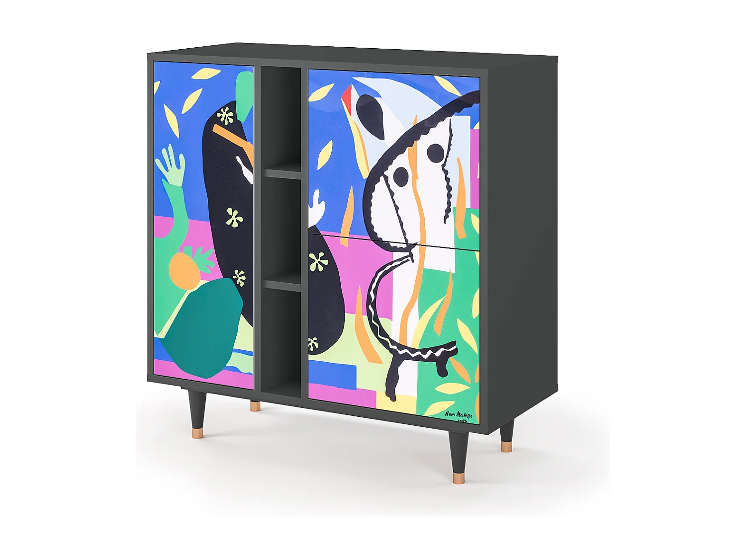 Kredens - 94х96х41 cm - BS5 - La Tristesse du Roi, Antracyt