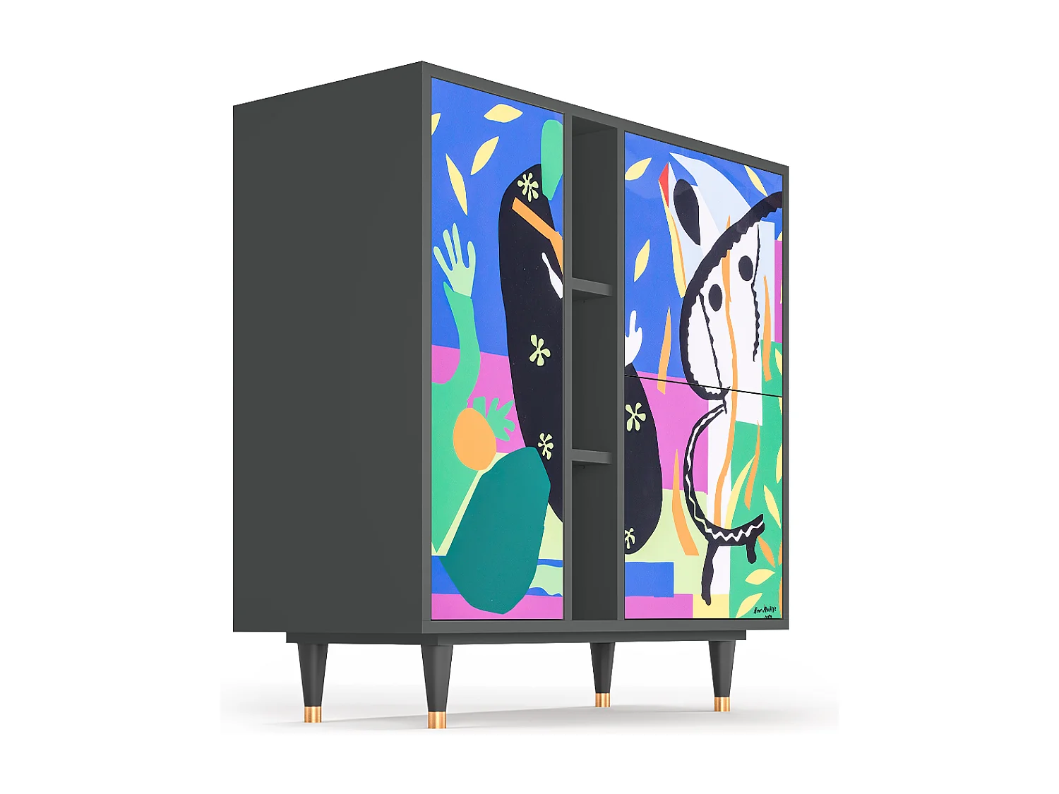 Kredens - 94х96х41 cm - BS5 - La Tristesse du Roi, Antracyt