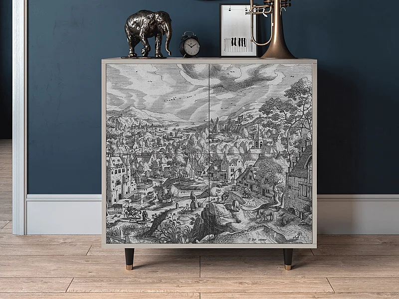 Kredens - 94x96x48 cm - BS3 - Bird Dropping, Piaskowy