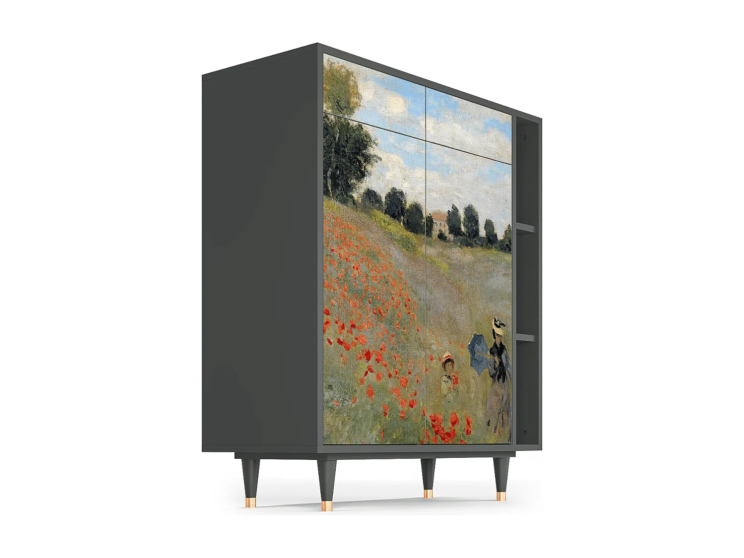Kredens - 96х110х41 cm - BS6 - The Poppy Field   , Antracyt