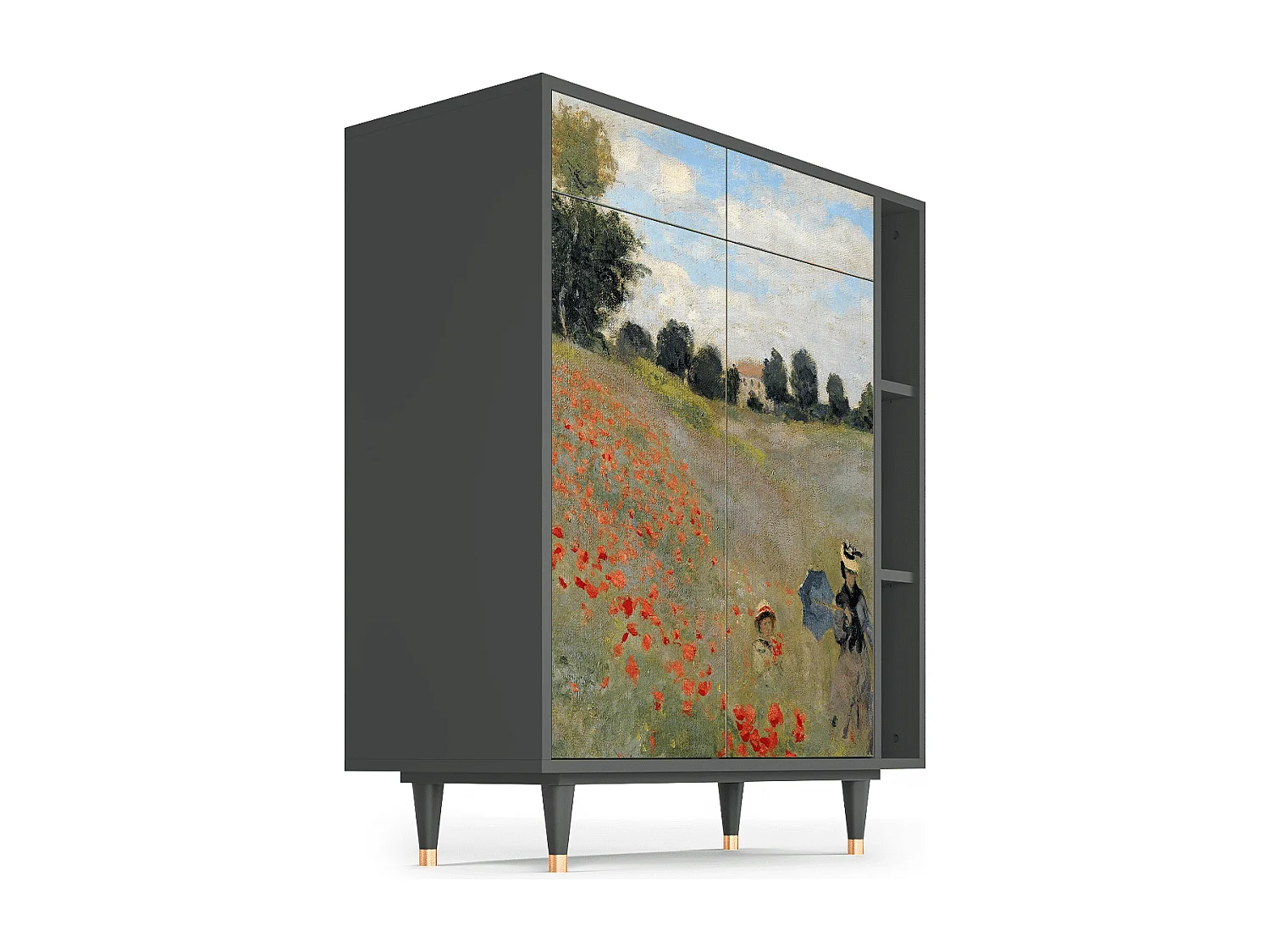 Kredens - 96х110х41 cm - BS6 - The Poppy Field   , Antracyt