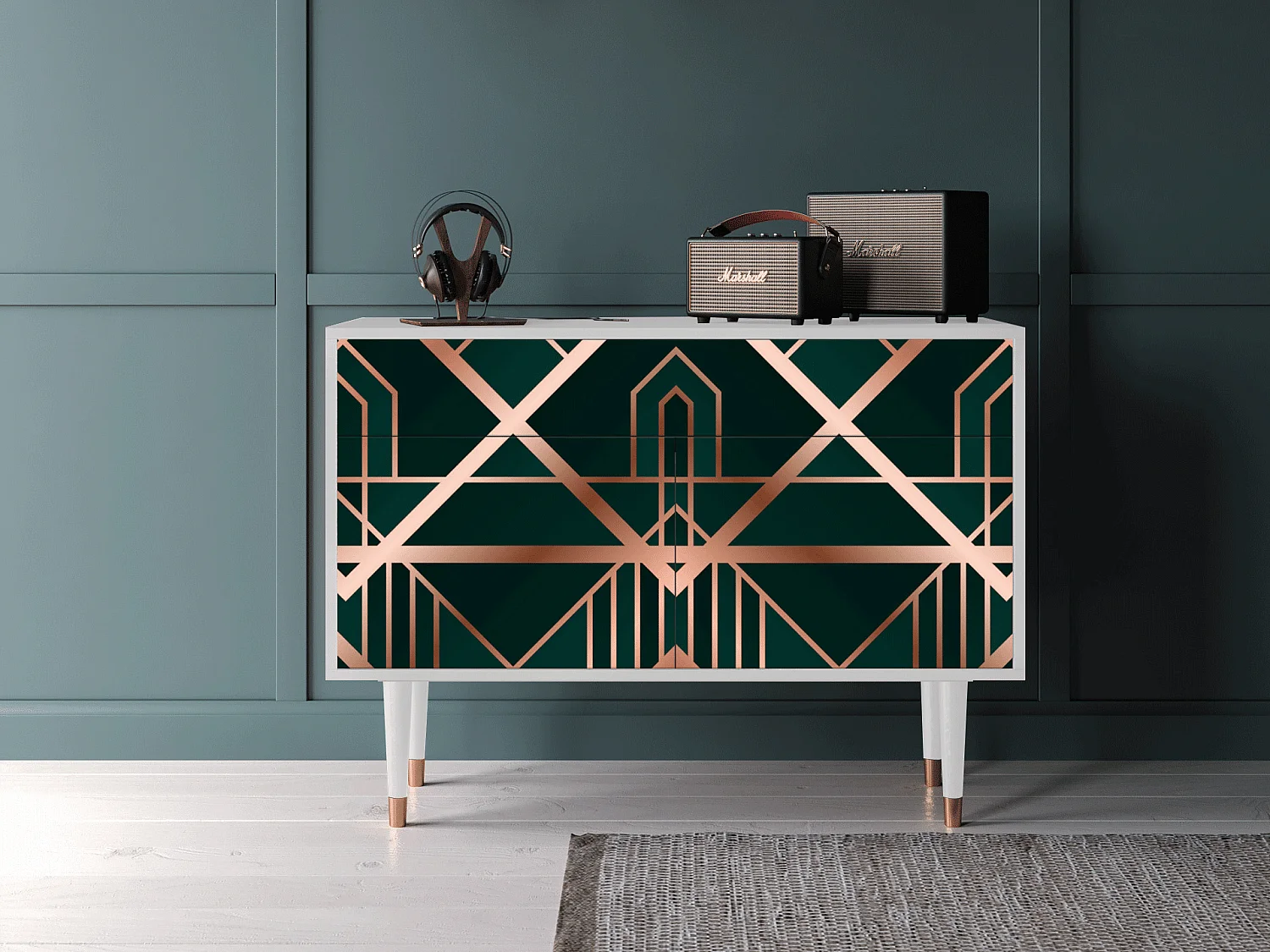 Buffet - 115x85x48 cm - BS4 - Emerald Gatsby, Blanc