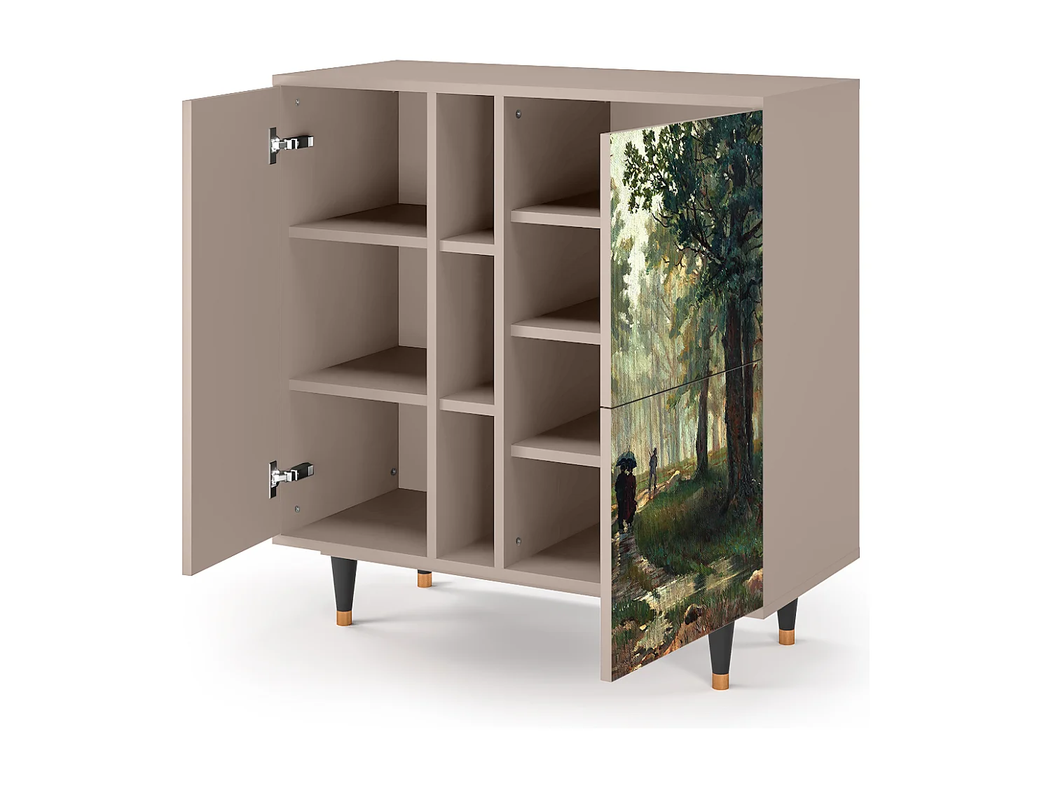 Kredens - 94х96х41 cm - BS5 -  Rain in the Oak Forest, Latte