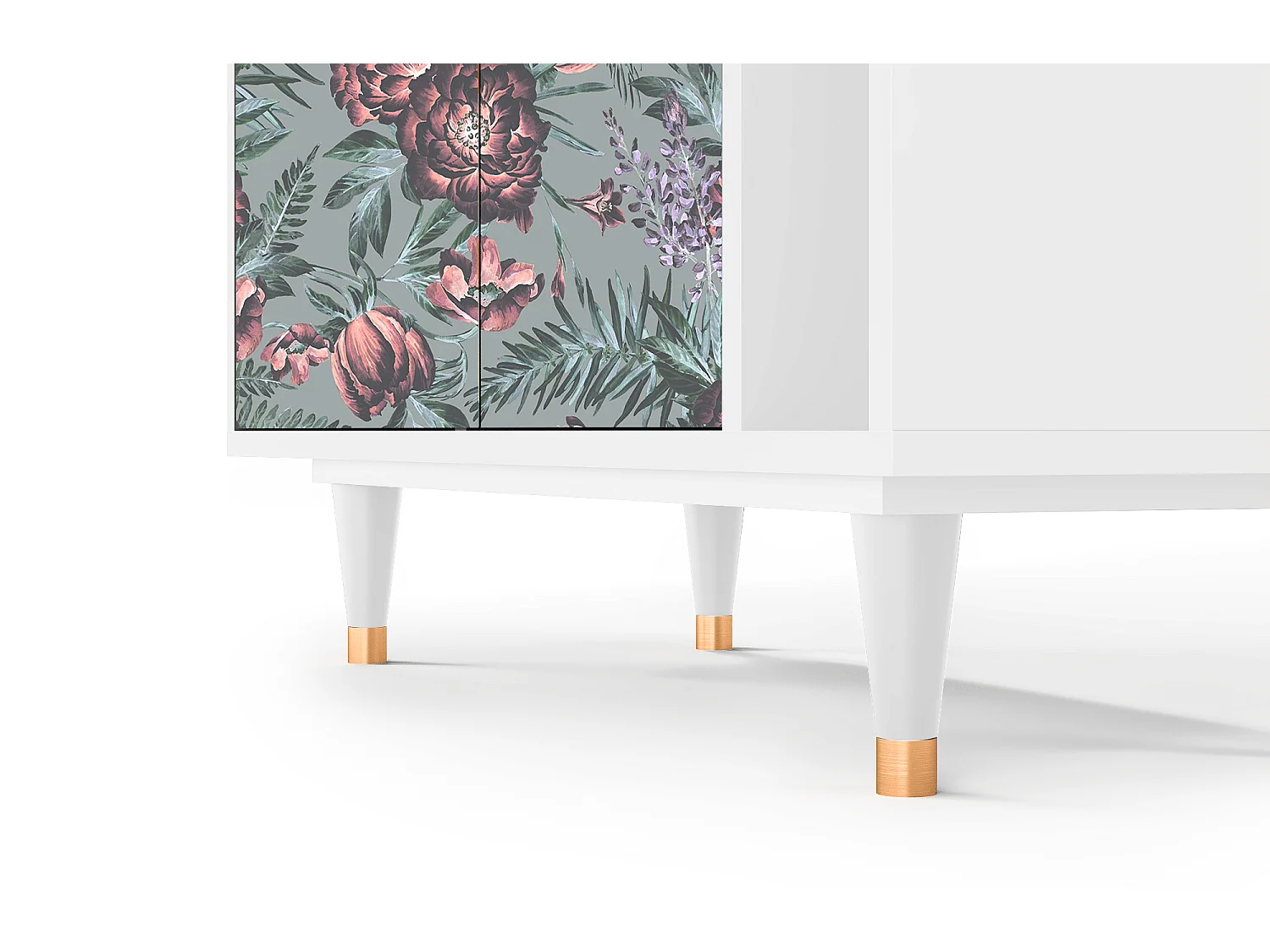 Dressoir - 96х110х41 cm - BS6 - Light Peonies, Wit