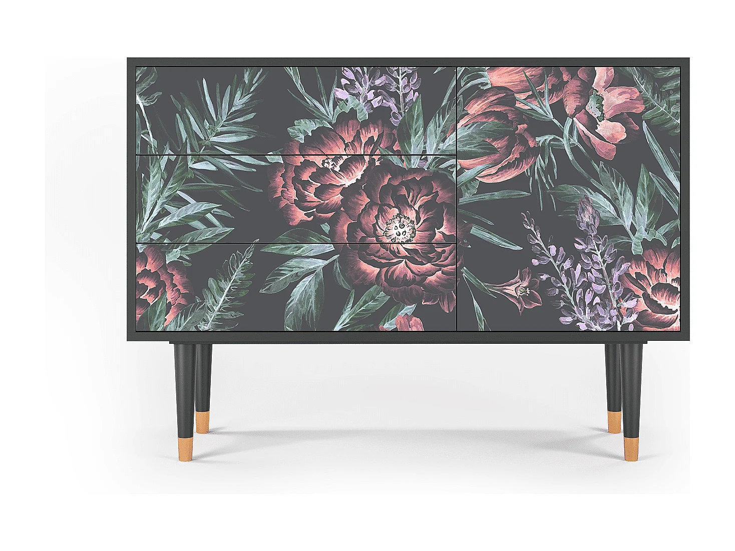 Buffet - 115х84х41 cm - S3 - Dark Peonies, Anthracite