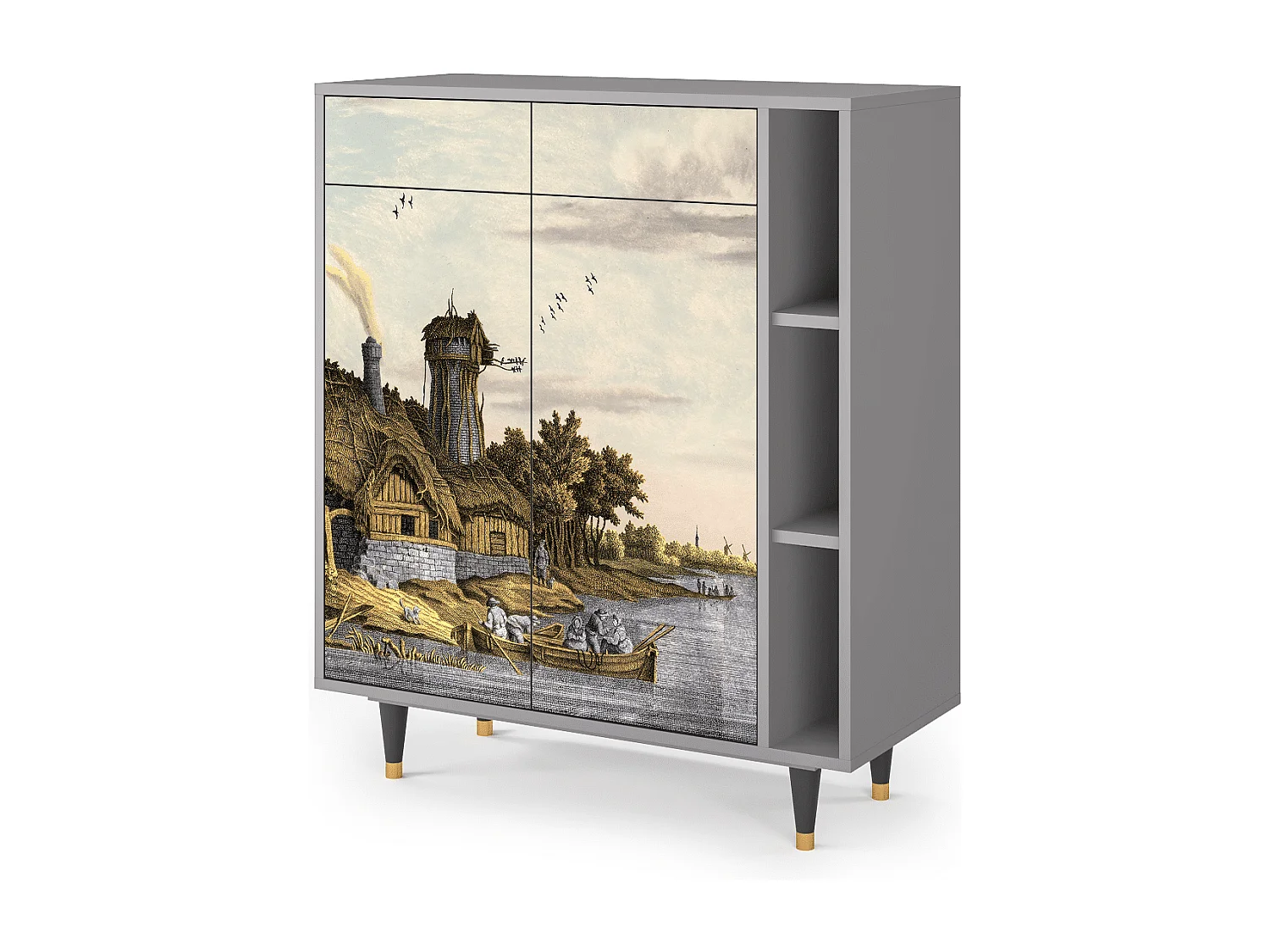 Sideboard - 96х110х41 cm - BS6 - Mill along a River, Grau