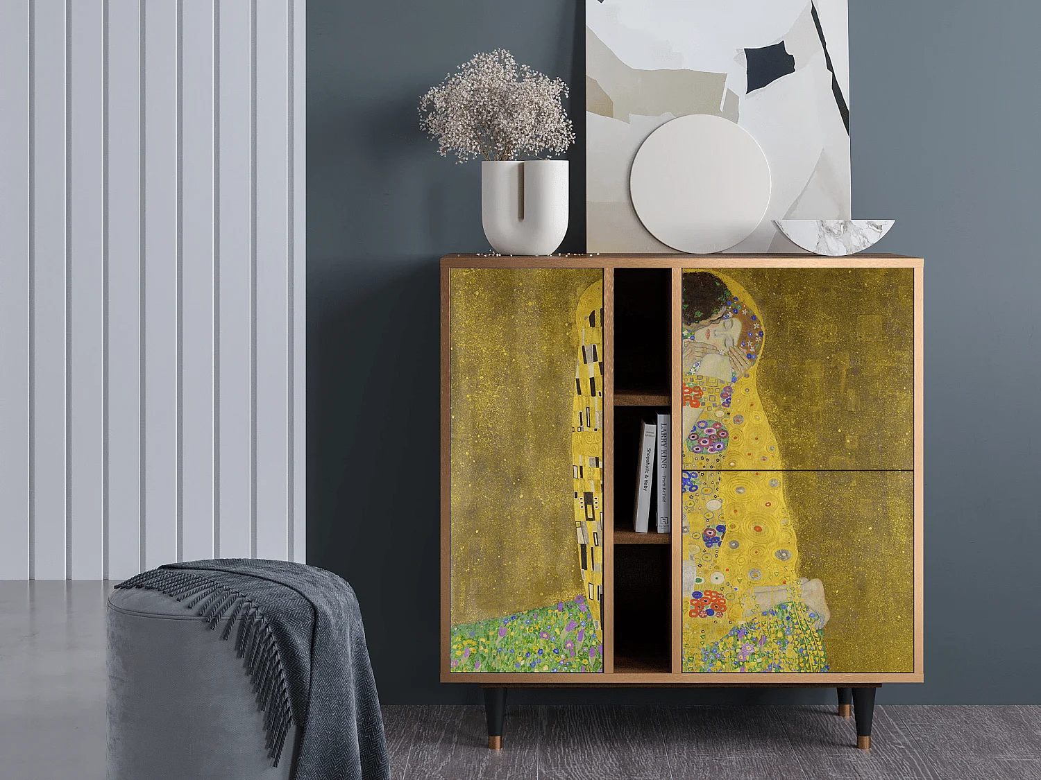 Kredens - 94х96х41 cm - BS5 - The Kiss by Klimt , Orzech