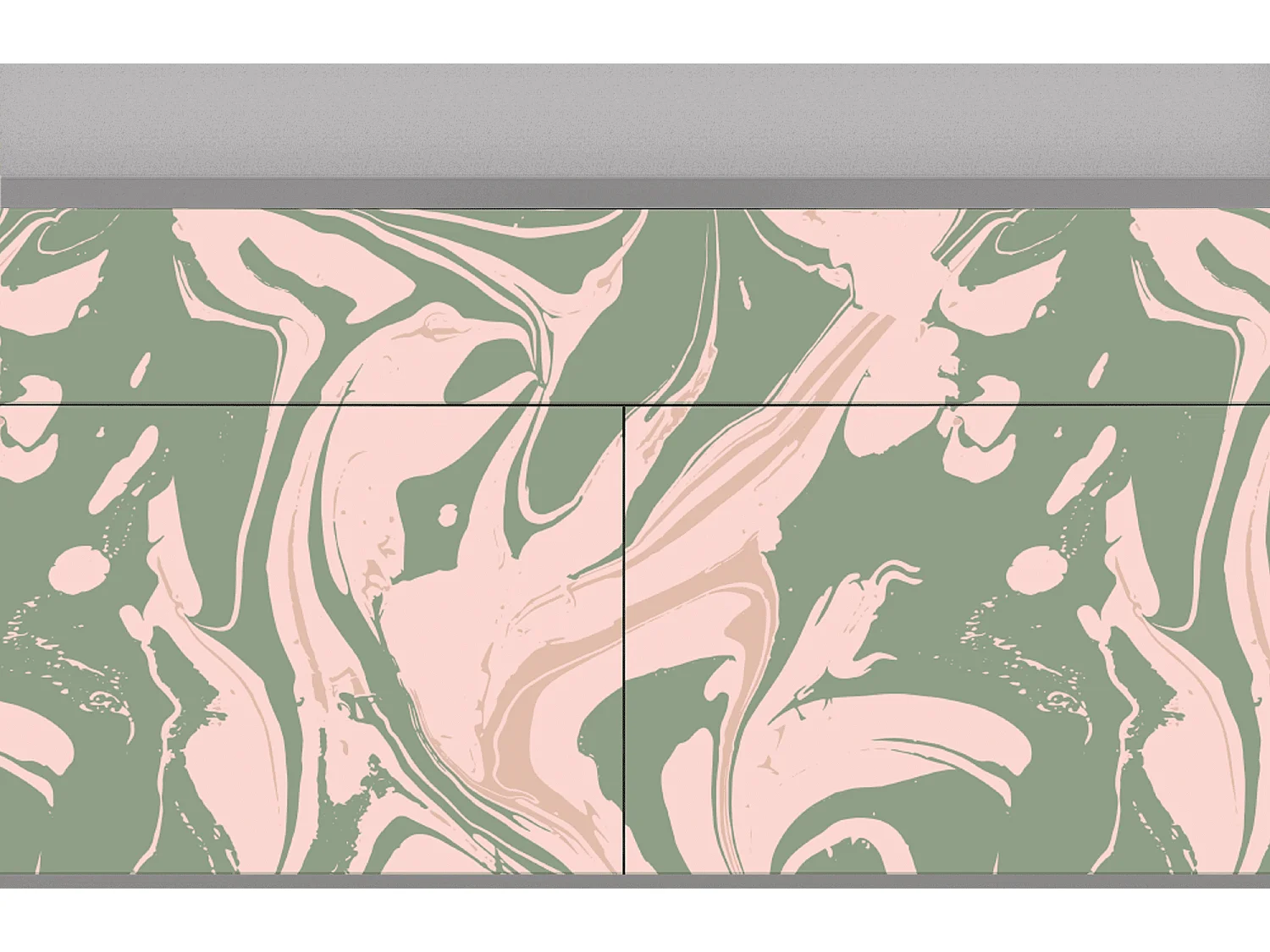 Buffet - 115x85x48 cm - BS4 - Aquarelle, Gris