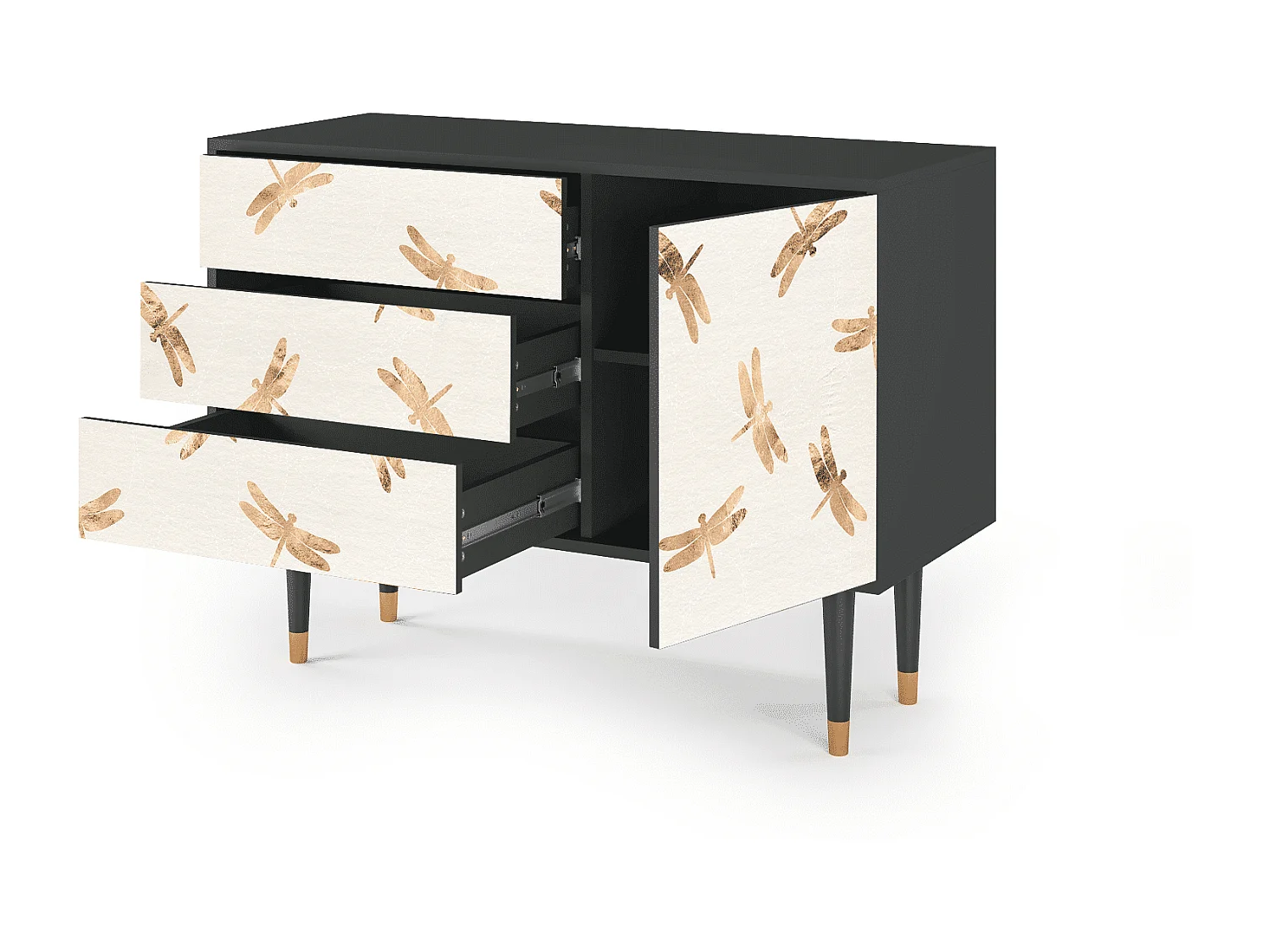 Buffet - 115х84х41 cm - S3 - Nude Dragonflies, Anthracite
