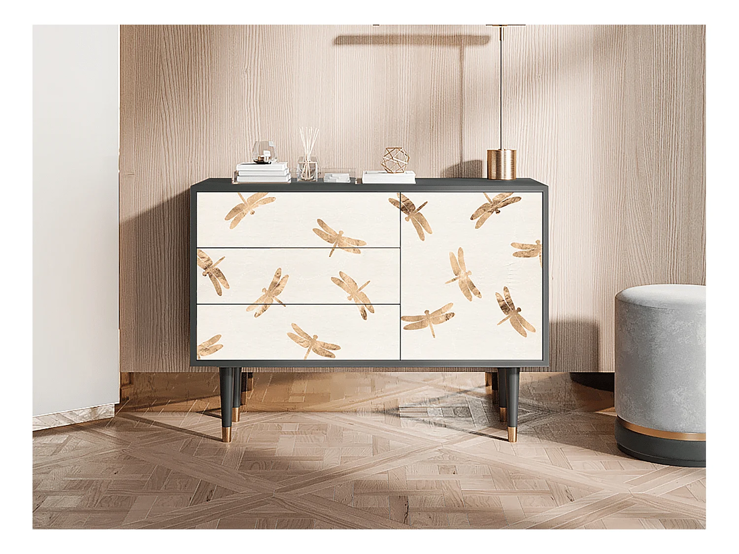 Buffet - 115х84х41 cm - S3 - Nude Dragonflies, Anthracite
