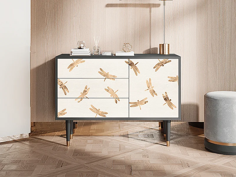 Dressoir - 115х84х41 cm - S3 - Nude Dragonflies, Antraciet