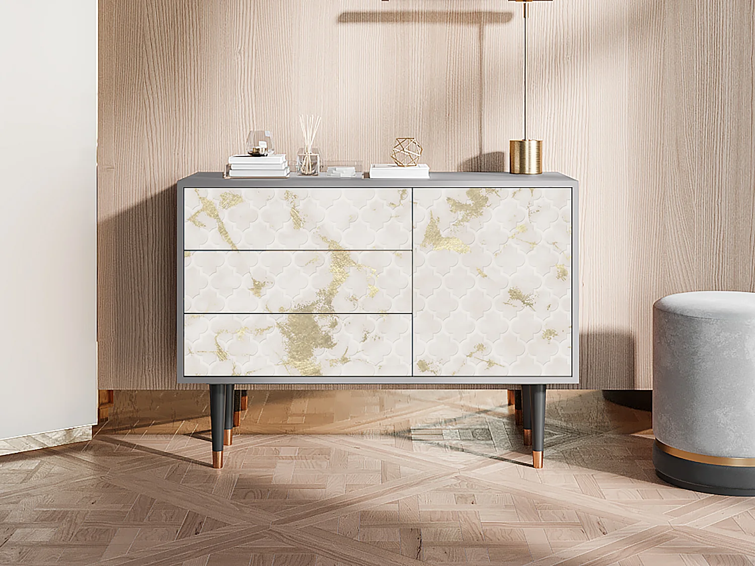 Aparador - 115х84х41 cm - S3 - Sahara desert, Cinza