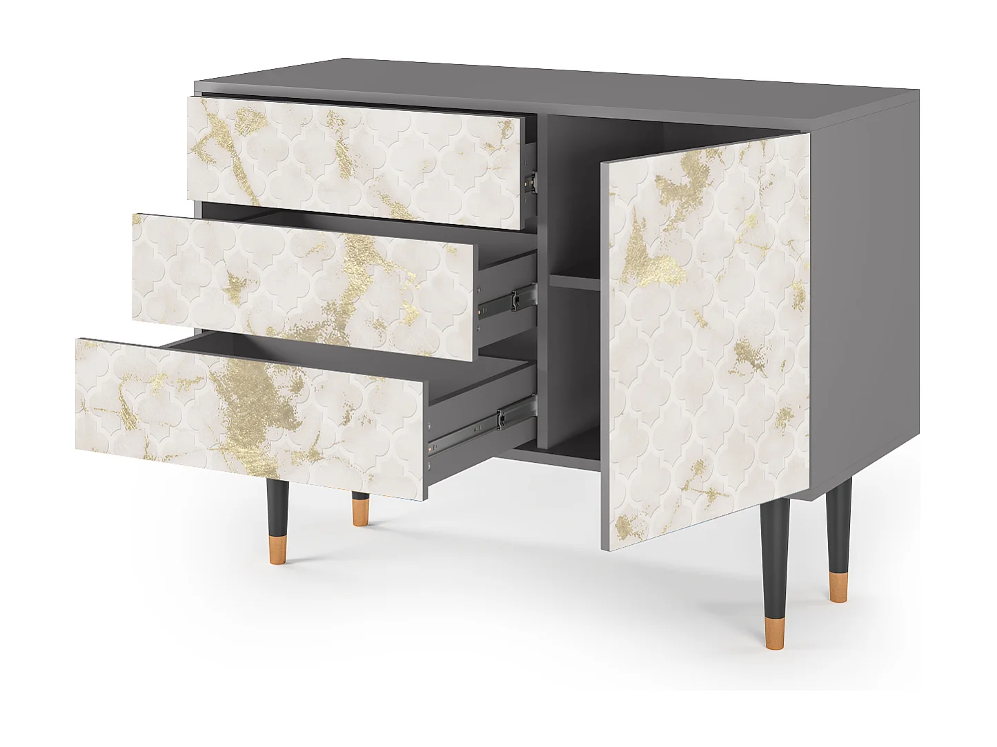 Aparador - 115х84х41 cm - S3 - Sahara desert, Cinza