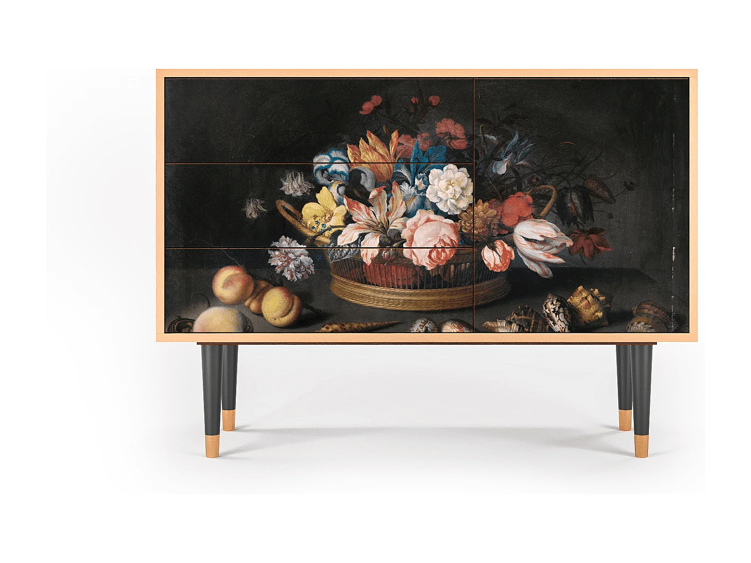 Sideboard - 115х84х41 cm - S3 - Still Life with Flowers, Walnuss