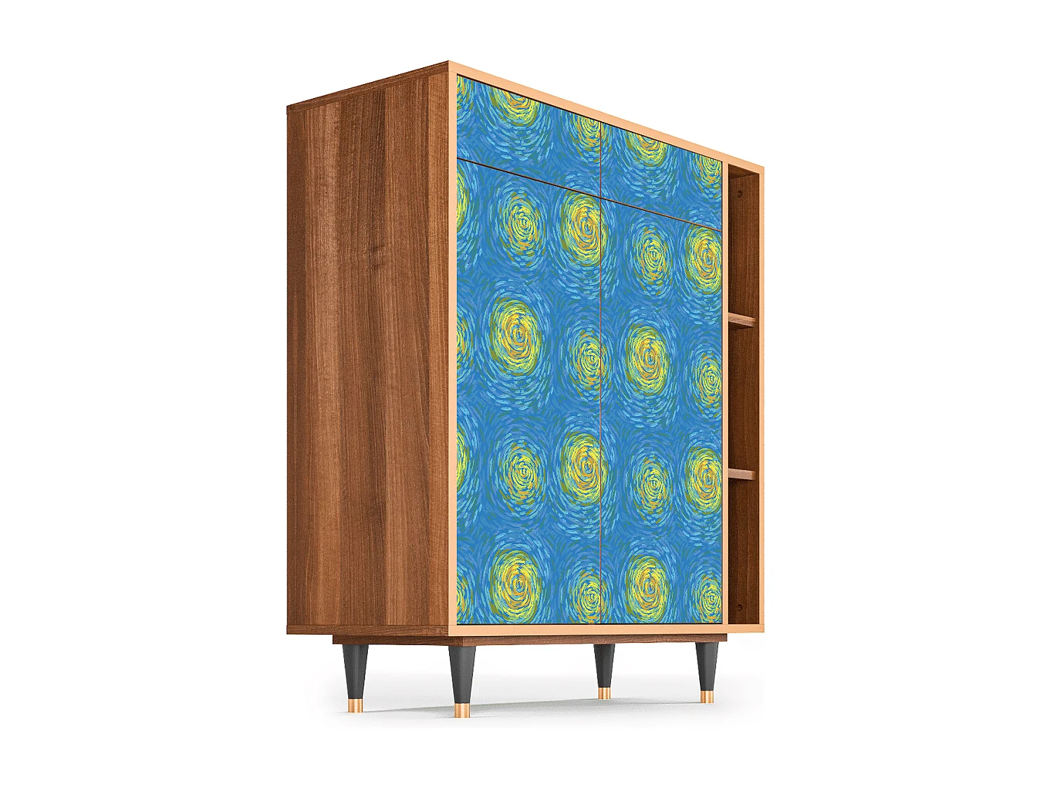 Kredens - 96х110х41 cm - BS6 - Van Gogh Lights, Orzech