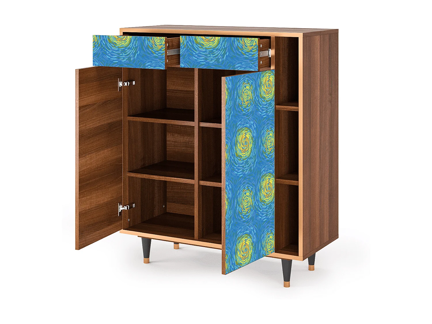 Kredens - 96х110х41 cm - BS6 - Van Gogh Lights, Orzech