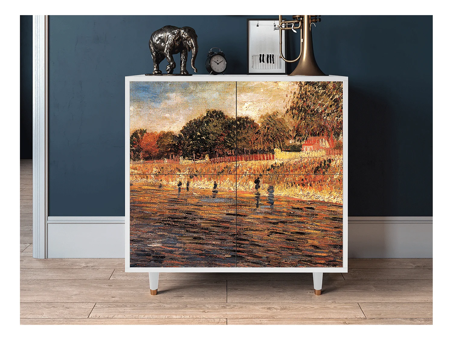 Kredens - 94x96x48 cm - BS3 - The Banks, Biały