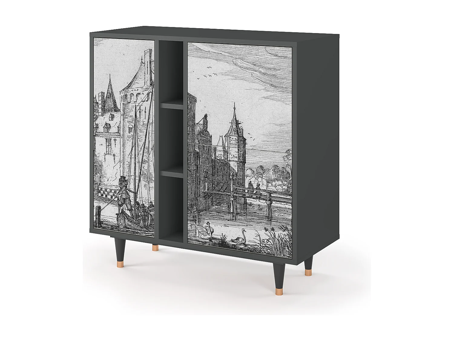 Buffet - 94х96х41 cm - BS5 - Castle with Bridge, Anthracite